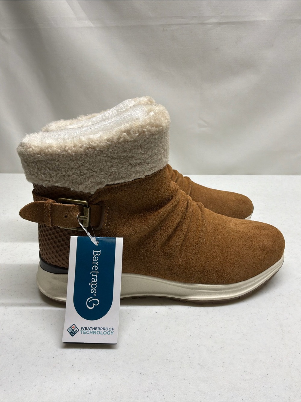 Baretraps Women's Tan Faux-Shearling Ankle Boot